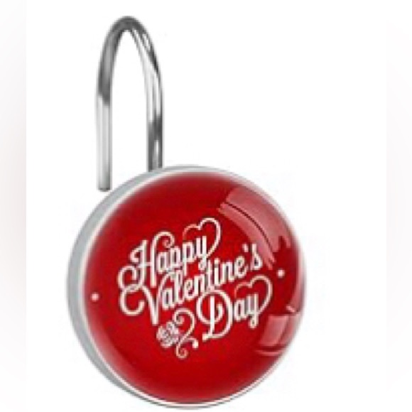 Happy Valentine’s Day Shower Curtain Hooks - set of 12 - Picture 1 of 1
